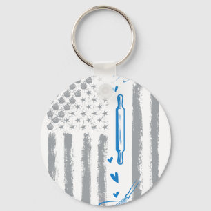 Porte-clés torréfaction de café- Drapeau américain vintage US