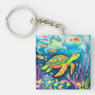 Porte-clés Tortue à peinture