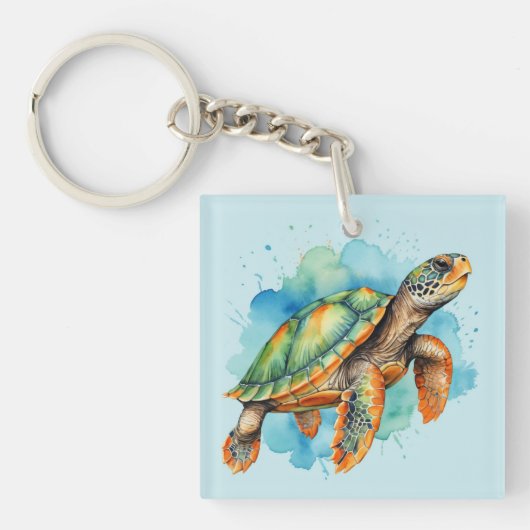 Porte-clés Tortue à peinture mignonne (Devant)