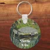 Porte-clés Tortue avec l'eau Réflexion Merci sauvage (Recto)