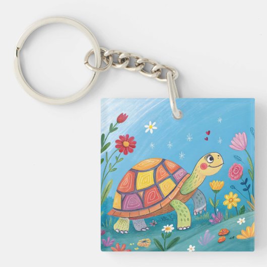 Porte-clés Tortue Bébé Dessinée (Devant)