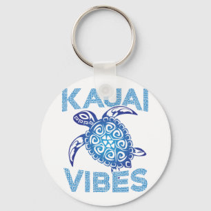 Porte-clés Tortue bleu polynésienne de mer Tribal Kauai Vibes