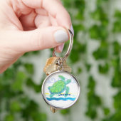 Porte-clés Tortue bleue et verte (main)