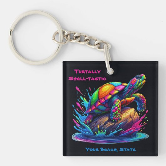 Porte-clés Tortue colorée (Devant)