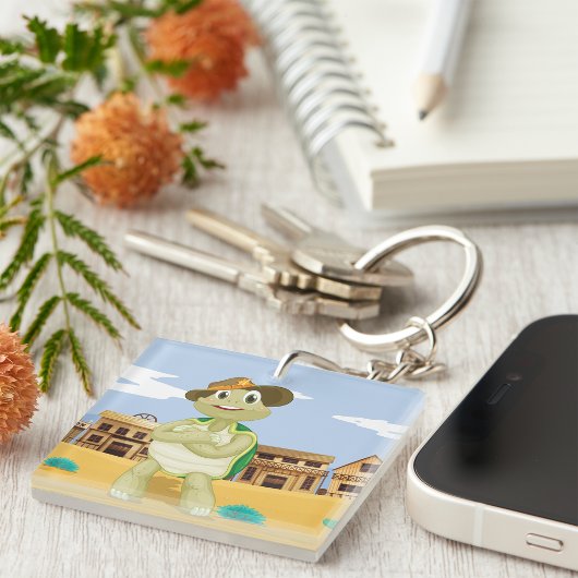 Porte-clés Tortue cowboy