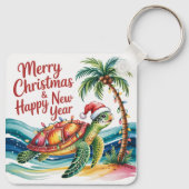 Porte-clés Tortue dans le paradis de Noël Custom (Dos)