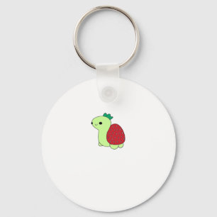 Porte-clés Tortue de fraise rougeâtre vert mou Classic T-Sh
