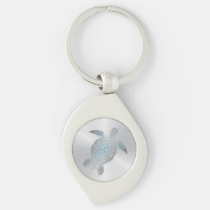 Porte-clés Tortue de mer argentée