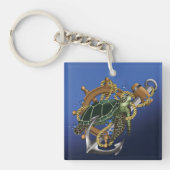 Porte-clés Tortue de mer bleu vert (Devant)