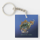 Porte-clés Tortue de mer bleu vert (Devant)