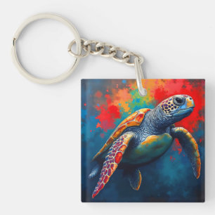 Porte-clés Tortue de mer en haute mer