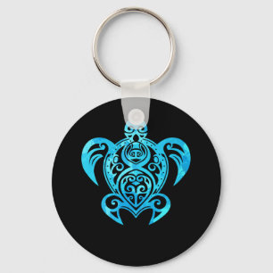 Porte-clés Tortue de mer Hawaïenne de la tribu bleu océaniq