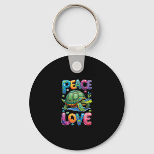 Porte-clés Tortue de mer mignonne Paix Amour Tortues Plage Ét