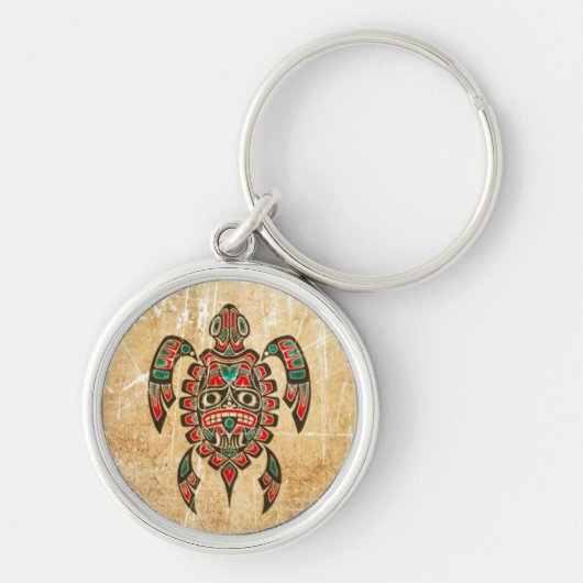 Porte-clés Tortue de mer rayée et portée d'esprit de Haida (Devant)