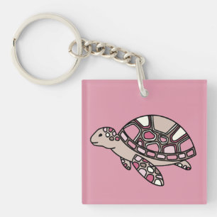 Porte-clés Tortue de mer rose