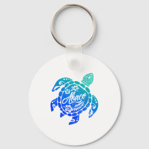 Porte-clés Tortue de mer tribale d'Abaco Vacances à la plage 