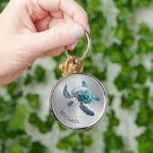 Porte-clés Tortue de mer Turquoise | Côtier (Main)