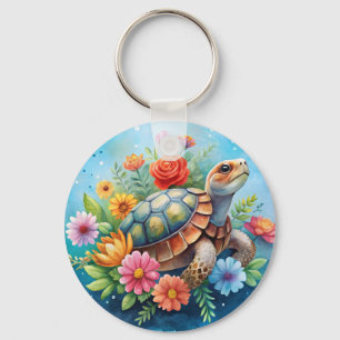 Porte-clés Tortue florale