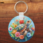 Porte-clés Tortue florale (Recto)