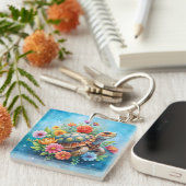 Porte-clés Tortue florale (Devant Droit)