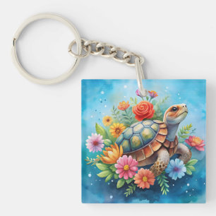 Porte-clés Tortue florale