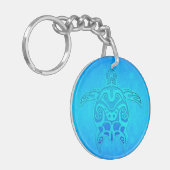 Porte-clés Tortue tribale bleue (Devant gauche)