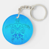 Porte-clés Tortue tribale bleue (Dos)