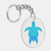Porte-clés Tortue tribale bleue (Devant gauche)