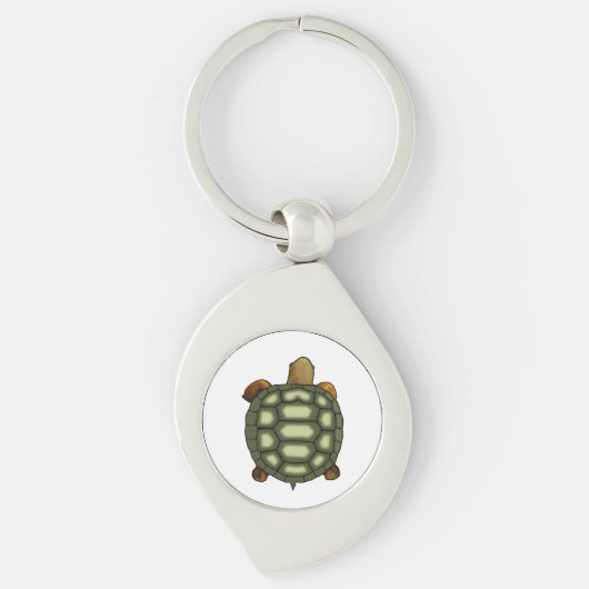 Porte-clés Tortue verte sur fond blanc (Devant)