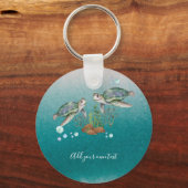 Porte-clés TORTUES MARITIMES Personnalisées (Recto)