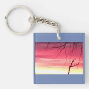 Porte-clés Tôt matin Sunrise Hiver Porte - clé acrylique