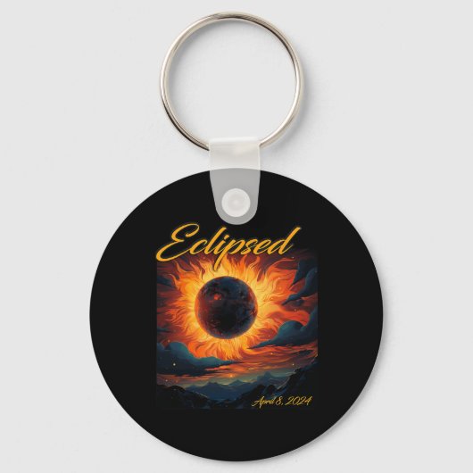 Porte-clés Total de l'éclipse solaire 2024 Sun Moon (Recto)