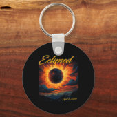 Porte-clés Total de l'éclipse solaire 2024 Sun Moon (Recto)