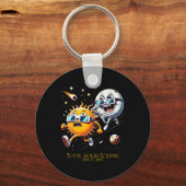 Porte-clés Total Éclipse Solaire 8-4-2024 Soleil Fuite Eclips (Recto)