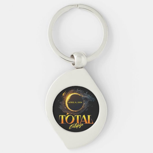 Porte-clés Total Éclipse solaire 8 avril 2024 Commémoratif (Devant)