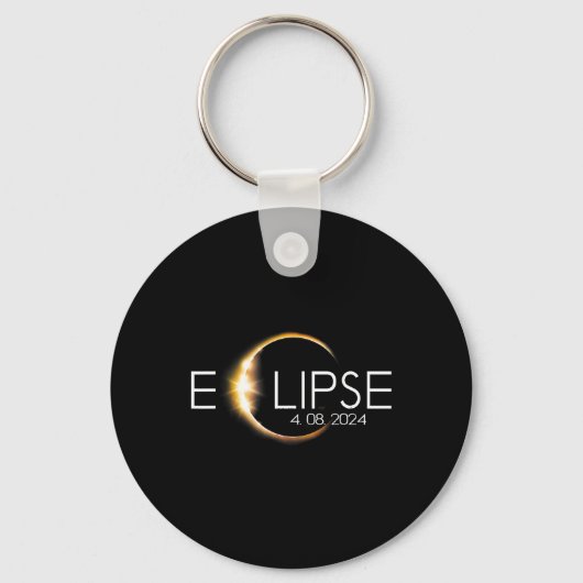 Porte-clés Total Éclipse Solaire 8 avril 2024 Totalité (Recto)