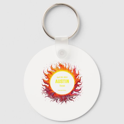 Porte-clés Total Solaire Eclipse 2024 Austin Texas (Recto)