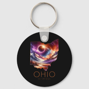 Porte-clés Total Solaire Eclipse 2024 État Ohio Totalité Avri