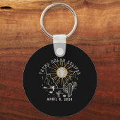 Porte-clés Total Solaire Eclipse 2024 Totalement Western Texa (Recto)