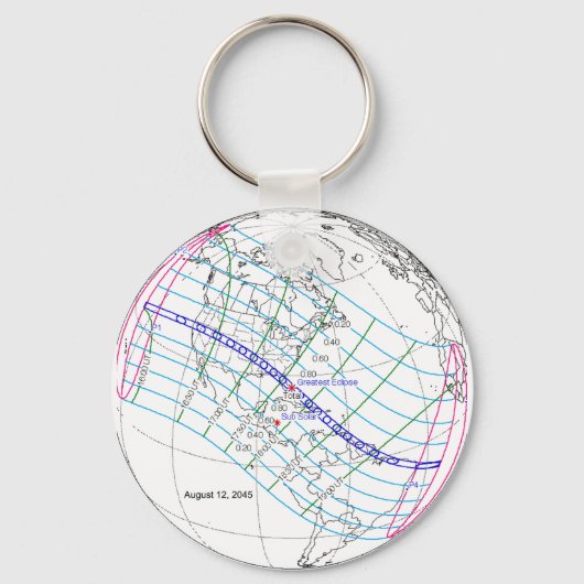 Porte-clés Total Solaire Eclipse 2045 Global Path (Recto)