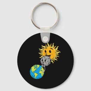 Porte-clés Total Solaire Eclipse Terre Lune Soleil Photobomb