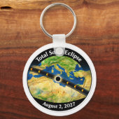 Porte-clés Total Solar Eclipse 2027 Map (Recto)