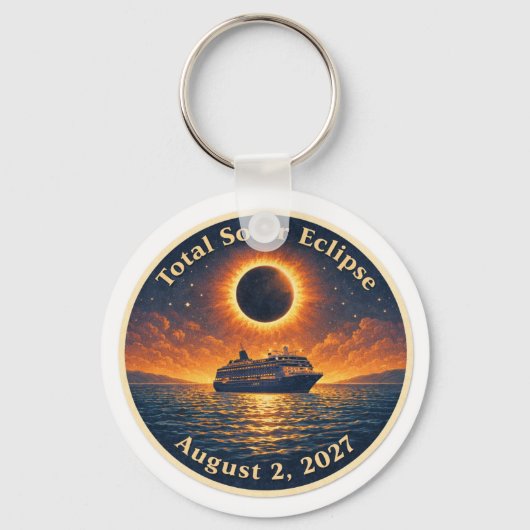Porte-clés Total Solar Eclipse August 2 2027 cruise ship  (Recto)