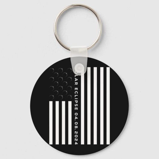 Porte-clés Total Solar Eclipse US American Flag 04.08.2024 (Recto)