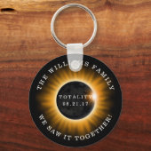Porte-clés Totalité de la famille Éclipse solaire personnalis (Recto)