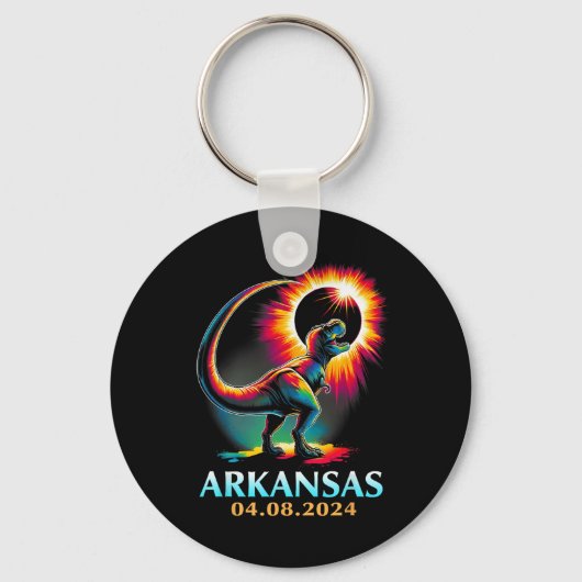 Porte-clés Totalité de l'Arkansas Total Éclipse Solaire 2024 (Recto)
