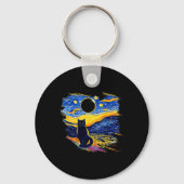 Porte-clés Totalité Solaire Eclipse 2024 Starry Night Van Gog (Recto)