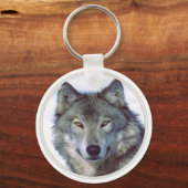 Porte-clés Totem animal du loup (Recto)