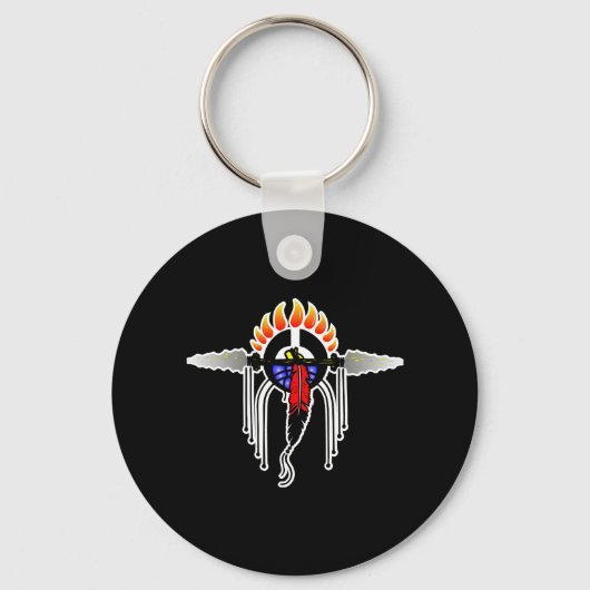 Porte-clés Totem indien noir (Recto)