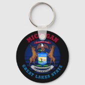 PORTE-CLÉS TOUCHE À CLÉ D'ÉTAT DES GRANDS LACS DE MICHIGAN (Recto)